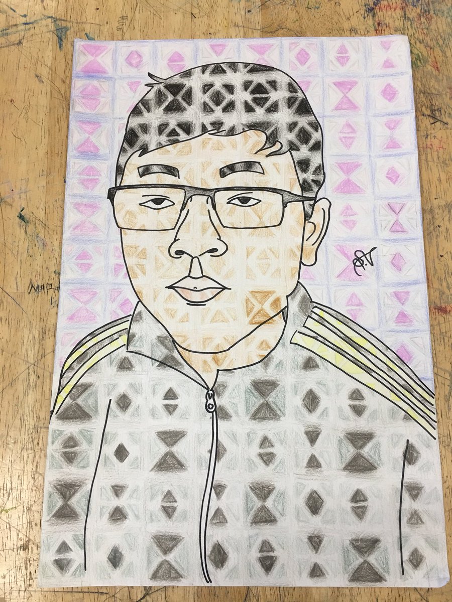 MsCation's tweet photo. This is why I teach. Last 8th grade project of the year. #kidart #middleschoolart @deckermiddle @Manor_FA #chuckcloseinspired https://t.co/PF2XoGXwmf
