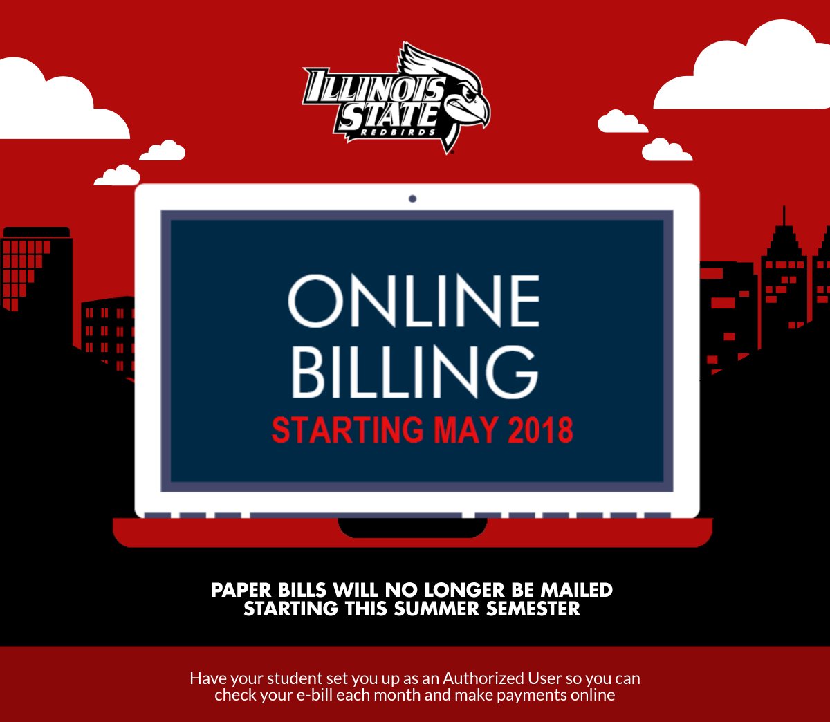 Hey Redbirds! Don't forget that your summer bill is available online. Enjoy your last weekend before classes! #TGIF #IllinoisState