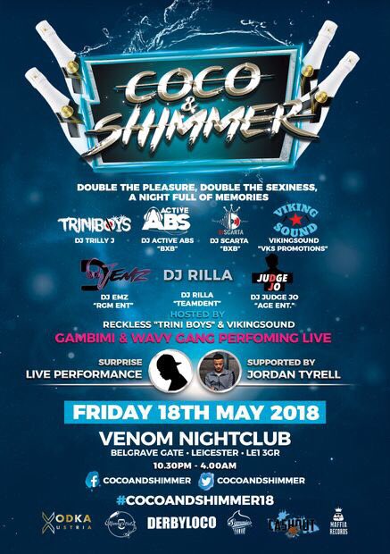 djrilla_'s tweet photo. TONIGHT WE ARE SUPER LIT COME TURN WITH THE TEAM 🔥🔥💯💯

LINE UP JUST LOOKS WAY TOO NICE 
#MUSTBENICE
#COCOANDSHIMMER18
#COCOANDSHIMMER
@cocoandshimmer 
@DjScarta 
@Active_Abs 
@EmeEsther_ 
@JudgeJo_UK 
@JARED_VKS 
@TrillyJUK 
@IGet_Reckless 
@TrillyJUK https://t.co/pALDsBIWD6