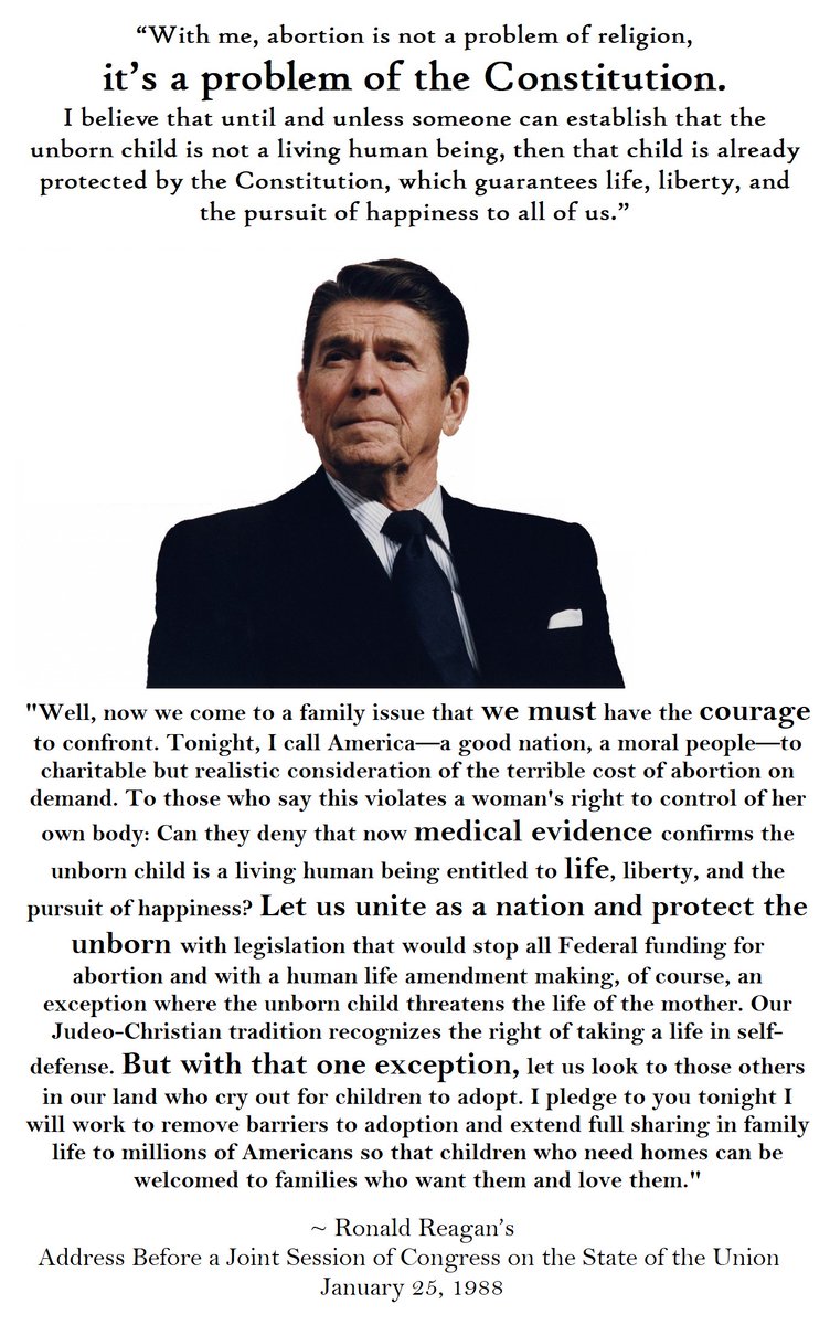 @DarleneHBrook Ronald Reagan’s
Address Before a Joint Session of Congress on the State of the Union 
January 25, 1988
presidency.ucsb.edu/ws/?pid=36035 
#WhyWeFight #ForLife #ForLiberty #PrayForIreland #SaveLives #SaveThe8th #PrayForAwakening #PrayingForAwakening #LetLifeWin #MakeLibertyWin #RedWave2018
