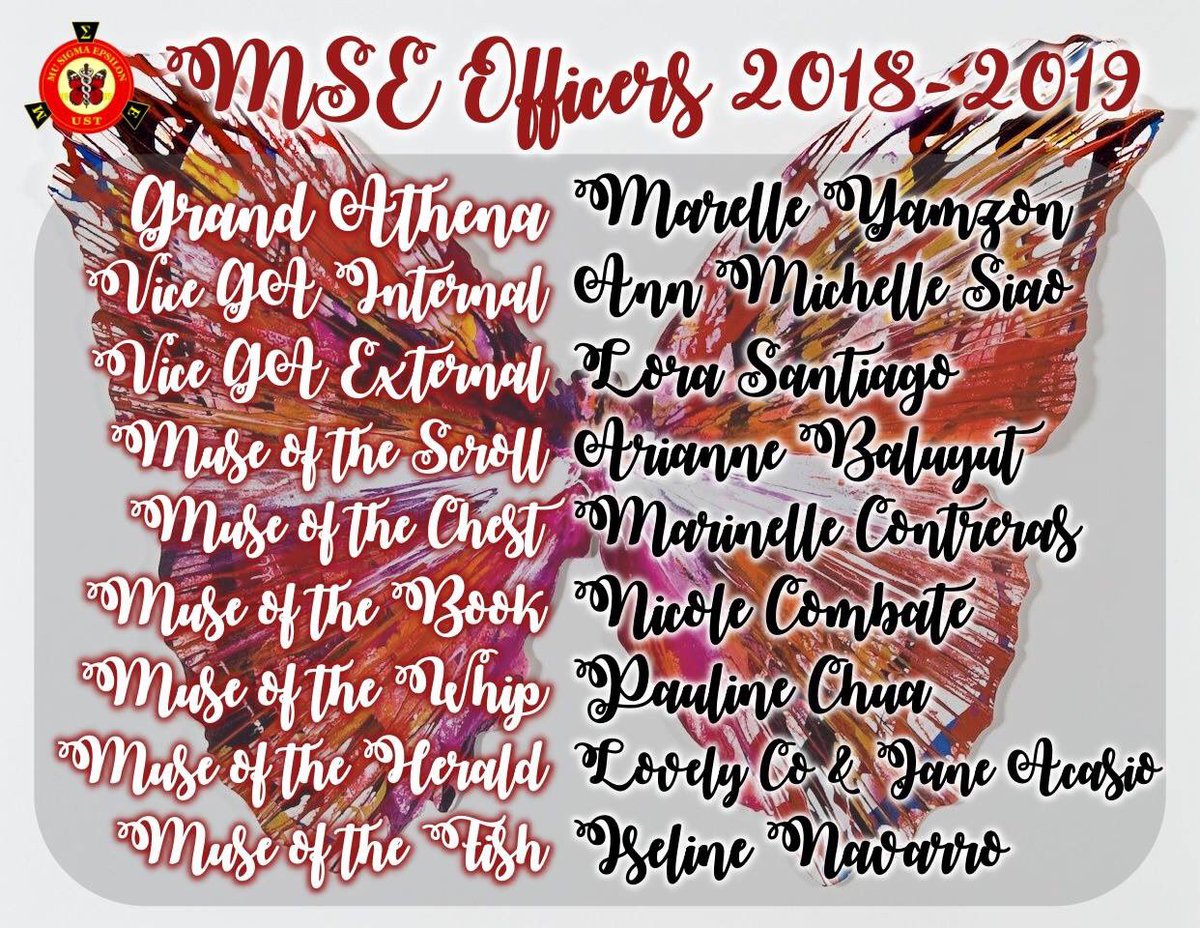 hailMSE's tweet photo. (3/3) Congratulations to the newly elected officers of the Mu Sigma Epsilon Sorority for A.Y. 2018-2019! ๐๐๐ป
May your actions inspire others to DREAM more, LEARN more, DO more and BECOME more. ๐
#HailMSE โค๏ธ๐ฆ
#MedicsforServiceandExcellence
#UnityAmidstDiversity https://t.co/SKQ9HNPUuC