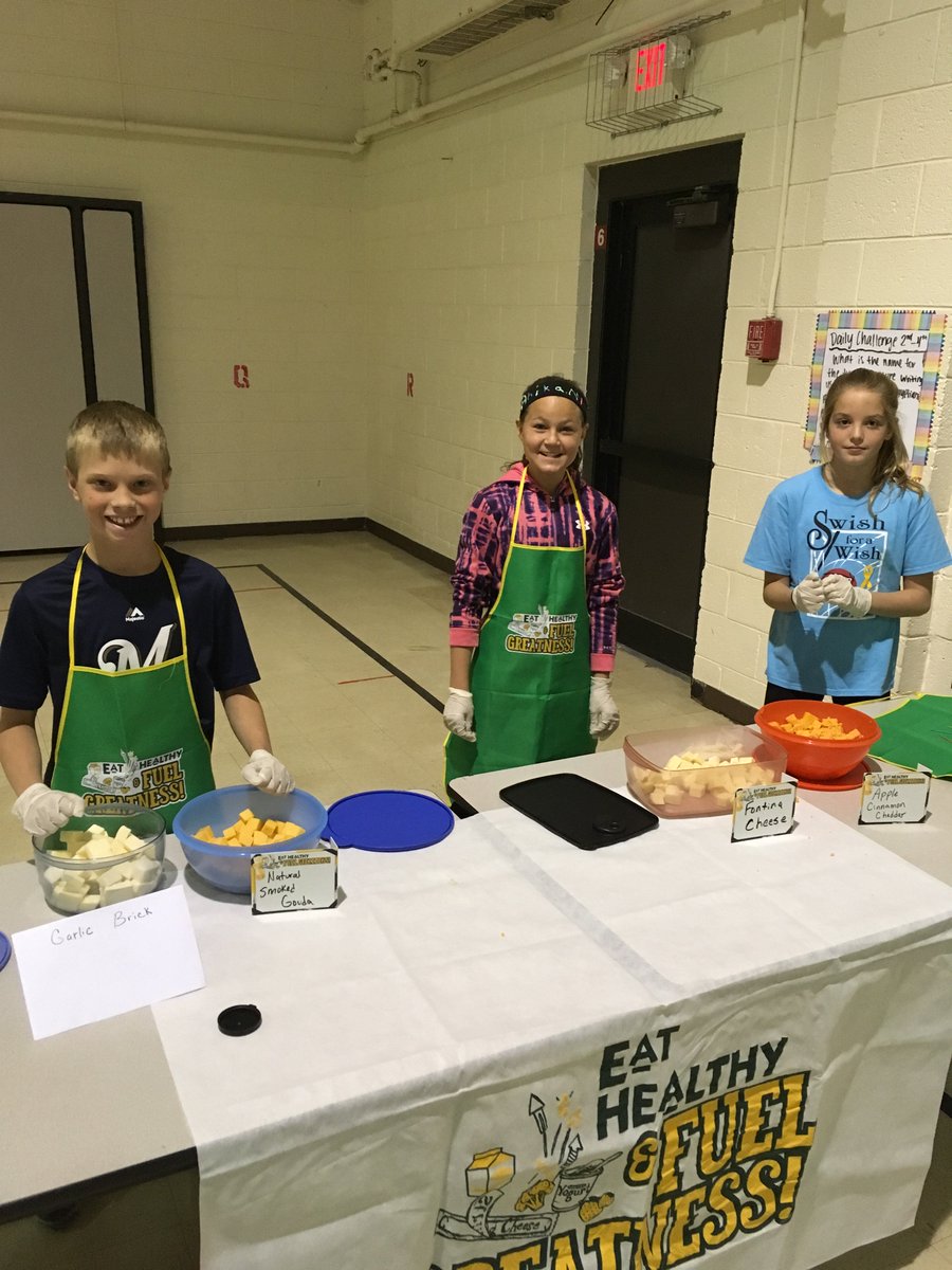 TCETigers's tweet photo. TC's 4th grade Ss did some cheese sampling today. Thank you @FUTP60 and @WisconsinCheese https://t.co/Y2ooTCfwZR