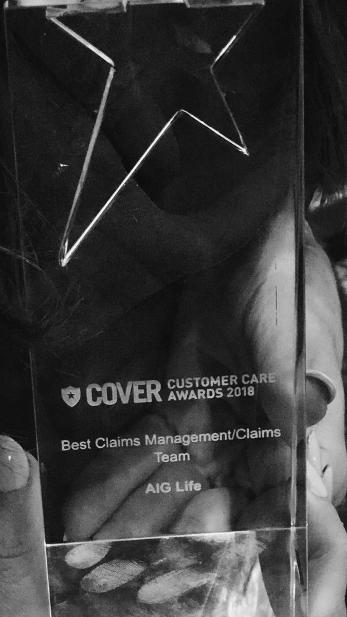 HollyVEwing's tweet photo. Best claims management team - @AIGLifeUK thank you @Cover_Mag ! #CoverCC2018 #DreamTeam https://t.co/VC2BfelKNr