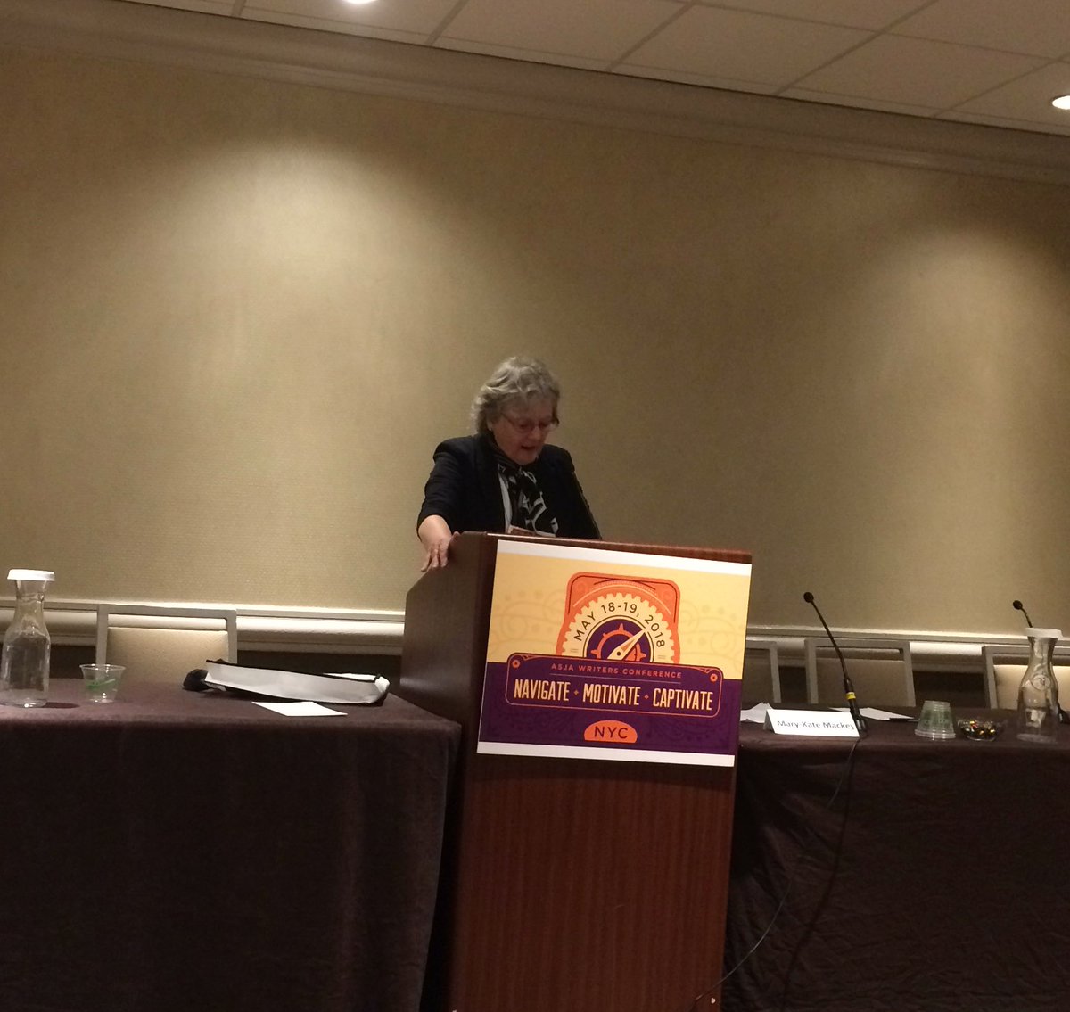 Listening to <a href="/MaryKateMackey/">Mary-Kate Mackey</a> share how to start a writer’s group. So excited!! #asjany18 #amwriting