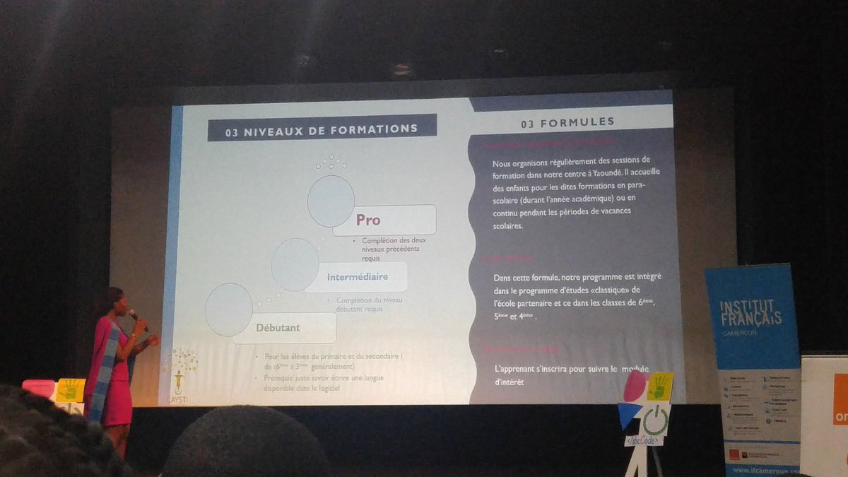 Cyprien_T's tweet image. Présentation de la plateforme ABC Code de @CAYSTI237 par @arielleKitio
Une application destinée à l'apprentissage du code (développement d'application) aux enfants. 
#ICT4Dev #ABCCODE #DevEcosystem237  #Cameroun