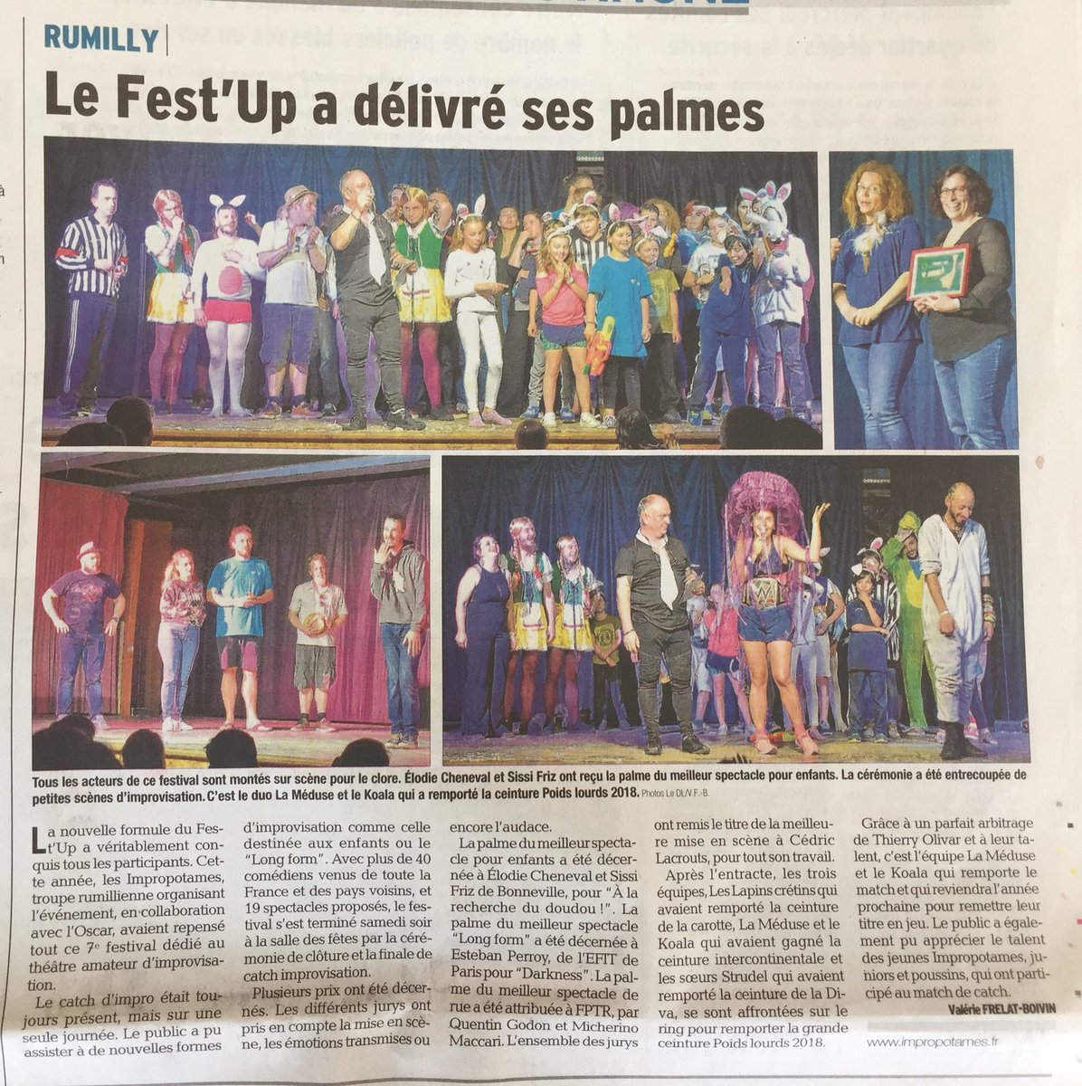 LesImpropotames's tweet photo. Même la presse le dit !!!!! #Fest’Up #LesImpropotames #Rumilly #LeDauphiné https://t.co/vVrB4E48do
