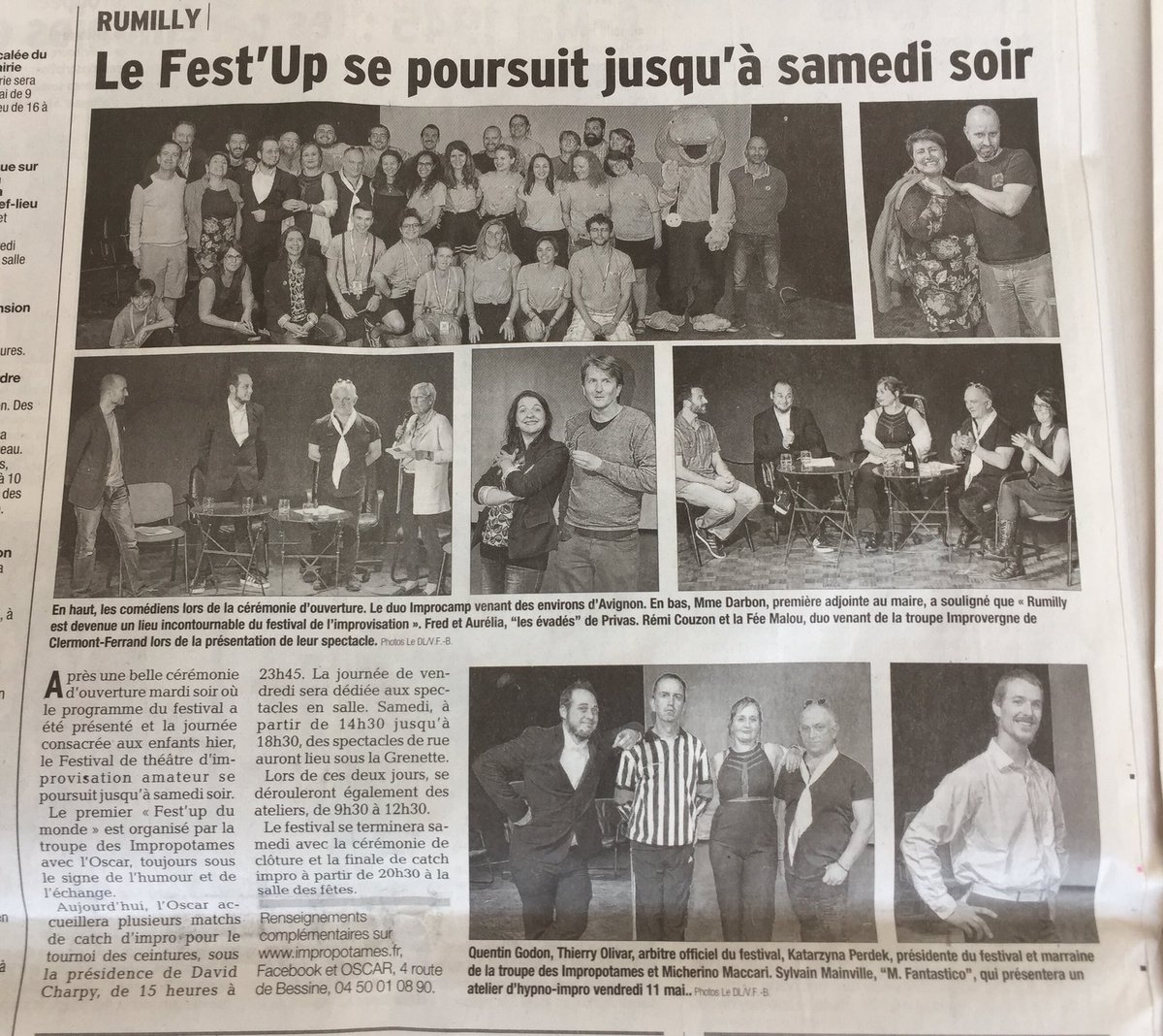 LesImpropotames's tweet photo. Même la presse le dit !!!!! #Fest’Up #LesImpropotames #Rumilly #LeDauphiné https://t.co/vVrB4E48do