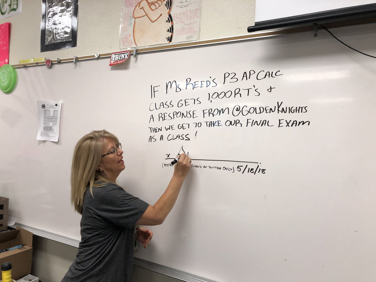 rjayyyf27's tweet photo. HELP US OUT @GoldenKnights PLEASE! 1,000 RTs AND A REPLY FROM YOU AND WE GET TO TAKE OUR FINAL EXAM AS A CLASS! #VegasBorn #KnightUp #Vgk https://t.co/uHcFezLBU0