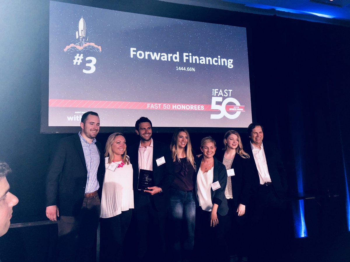 FWD_Financing's tweet photo. @FWD_Financing was named #3 Fastest Growing Private Company in MA by the @BosBizJournal. Two years in a row, we made the #Fast50 top 3. Thanks to our employees, partners and customers for helping us achieve this amazing growth! #BBJFast50 https://t.co/VVKXHEVf7v