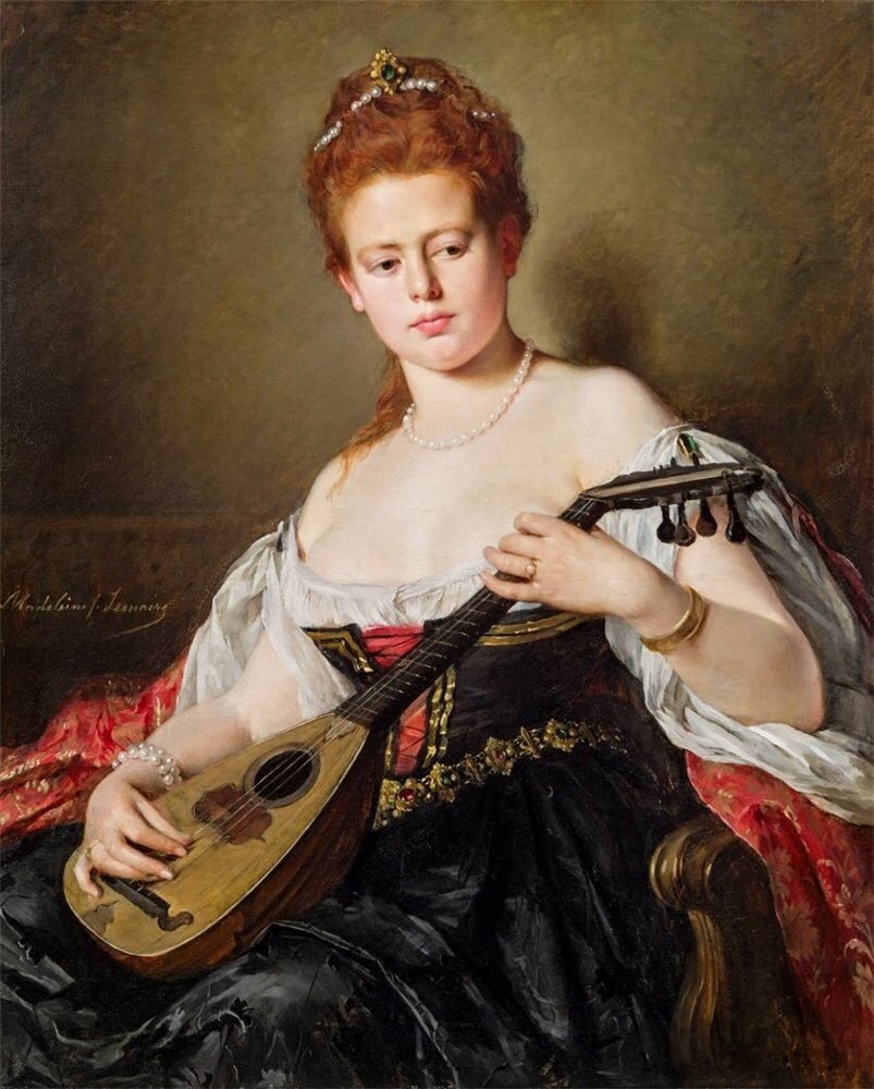 Lady with Mandolin (1900)

Madeleine Jeanne Lemaire 

Private collection

-
-