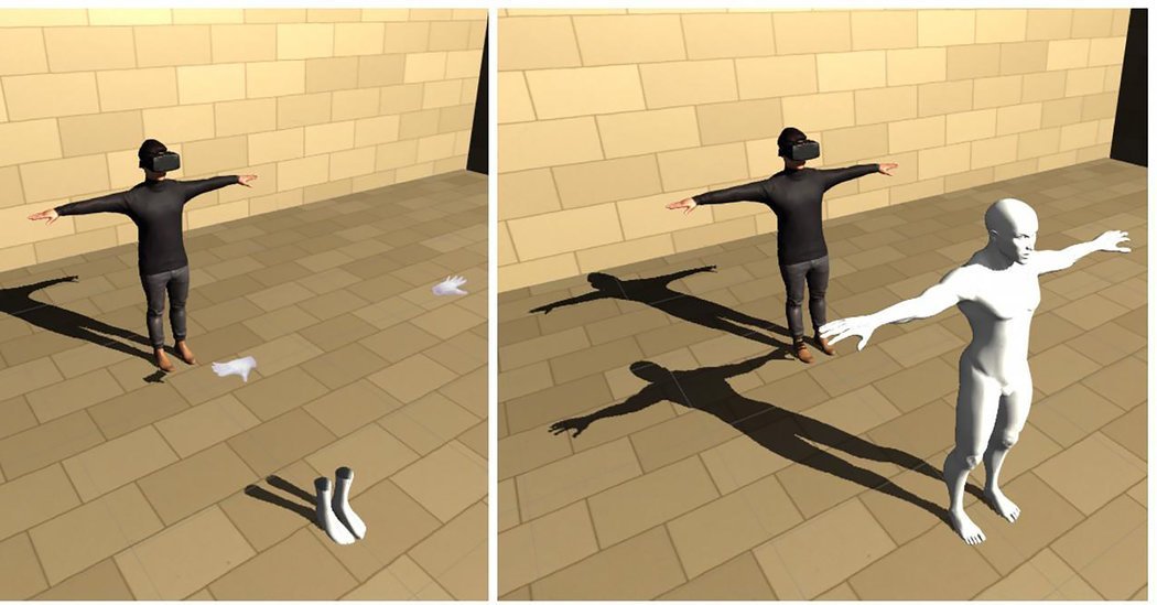 ahier's tweet image. Full body #VirtualReality w/ tracking hands and feet 
#AR/#VR #consciousness
illusory body ownership
in @NYTimes

nyti.ms/2Ivj0BI