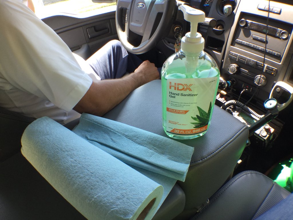 CityofAllenTX's tweet photo. Headed to our next stop. But first, sanitizer. #AllenHashtagAlong https://t.co/YZ8NG3PDTI