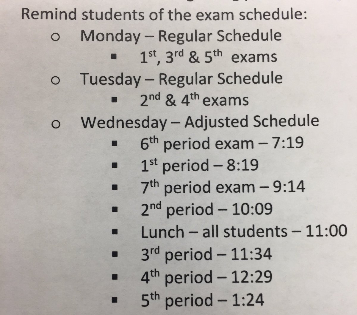 EMHSPatriots's tweet photo. EMHS Exam Schedule for May 21-23 https://t.co/ZjRIfHehRn
