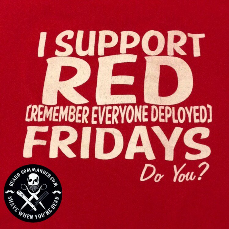 BeardCommander's tweet image. Guess what day it is! We will always remember! Happy Friday everyone!
WHO ARE YOU REMEMBERING TODAY? Comment below!!👇🏻
🇺🇸
 #beardcommander #shavewhenyouredead #redfriday #neverforget #armedforces #military #army #navy #marines #airforce #remembereveryonedeployed #redfriday