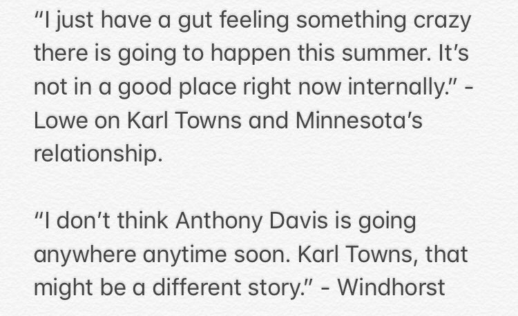 esidery's tweet photo. Very interesting comments I heard today from Zach Lowe and Brian Windhorst on The Lowe Post podcast. It sounds like Karl-Anthony Towns and Minnesota might have a strained relationship.
If that’s the case, Suns should take Luka then offer literally everything they can for KAT. https://t.co/plXBzAF4GP