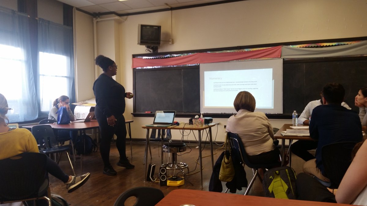 MissCThompson's tweet photo. Kristen sharing her work on numeracy across the curriculum #WmPennPD @InqSchls. https://t.co/RAiwEVNGPy