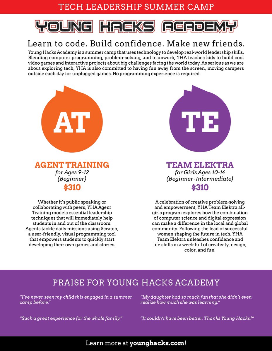 llyons25's tweet image. Are you a student who loves technology? Then join younghacks.com summer camp for skills in coding, tech leadership and more! @MontcoPA @Methacton #TechEducation #Code