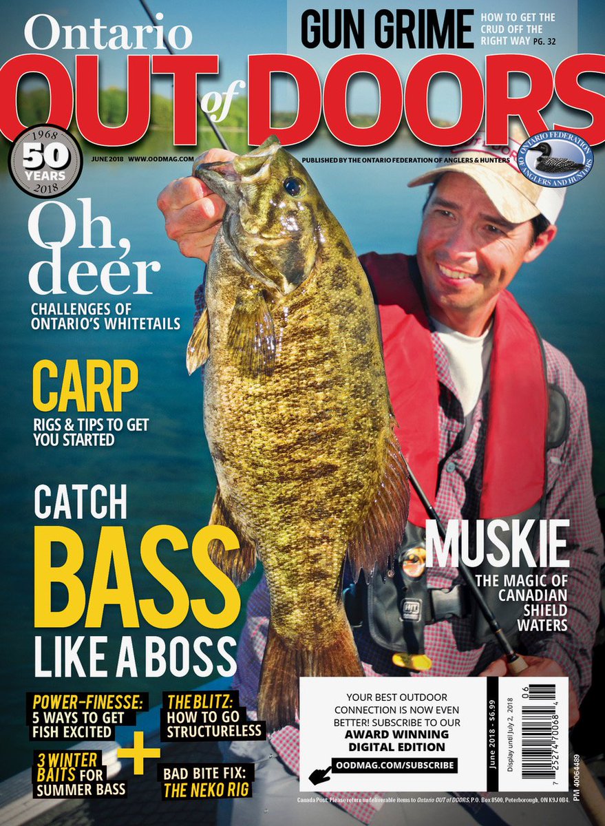 timallardtips's tweet photo. Featured on the June cover of @OODMag. So many awesome folks put this print/digital magazine together. I'm grateful to be part of it. Can't wait for bass season... #smallmouth https://t.co/HxJZPXuNU8
