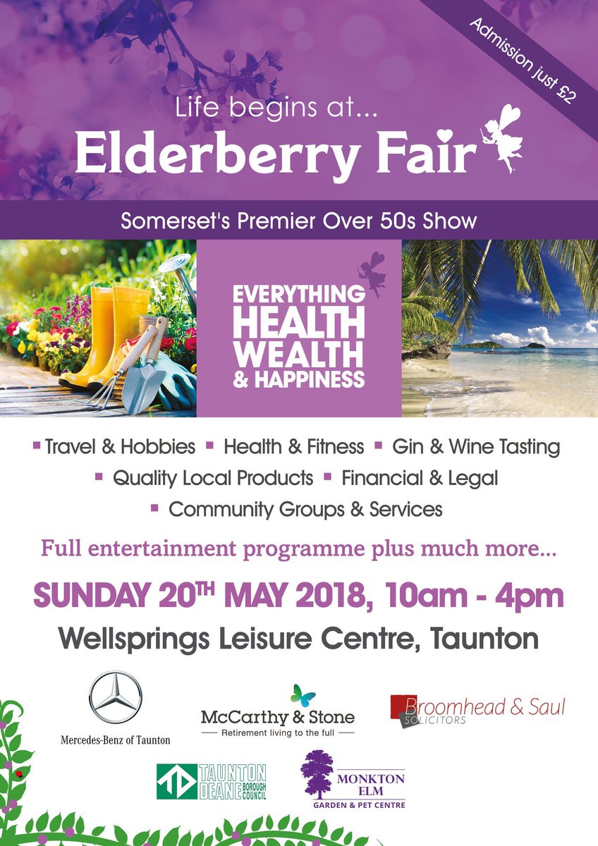 visit_taunton's tweet photo. Don’t forget the first @ElderberryFair on this Sunday at Wellsprings Sport Centre #visittaunton https://t.co/ZZkOjZfgs5 https://t.co/E2PeeR6AL0