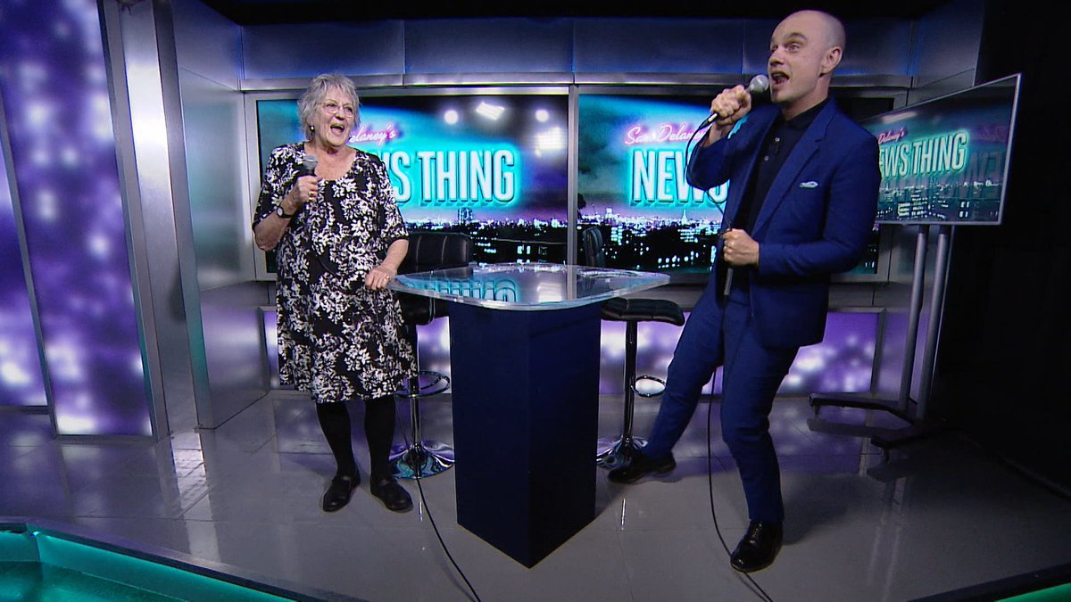 NewsThing's tweet photo. Don't forget we are back on tonight talking Royal Weddings, Dolphin armies & a sing song with Germaine Greer. @DelaneyMan #NewsThing https://t.co/4kJgSRxgUk