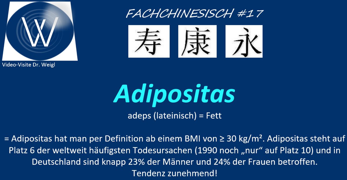 DoktorWeigl's tweet photo. Was hab' ich? 🧐 Ärztliches Fachchinesisch #17
Was ist überhaupt #Adipositas?
#washabich #videovisite #gesundheitskompetenz stärken #Übergewicht #Fettsucht https://t.co/OxAV1bJvI6