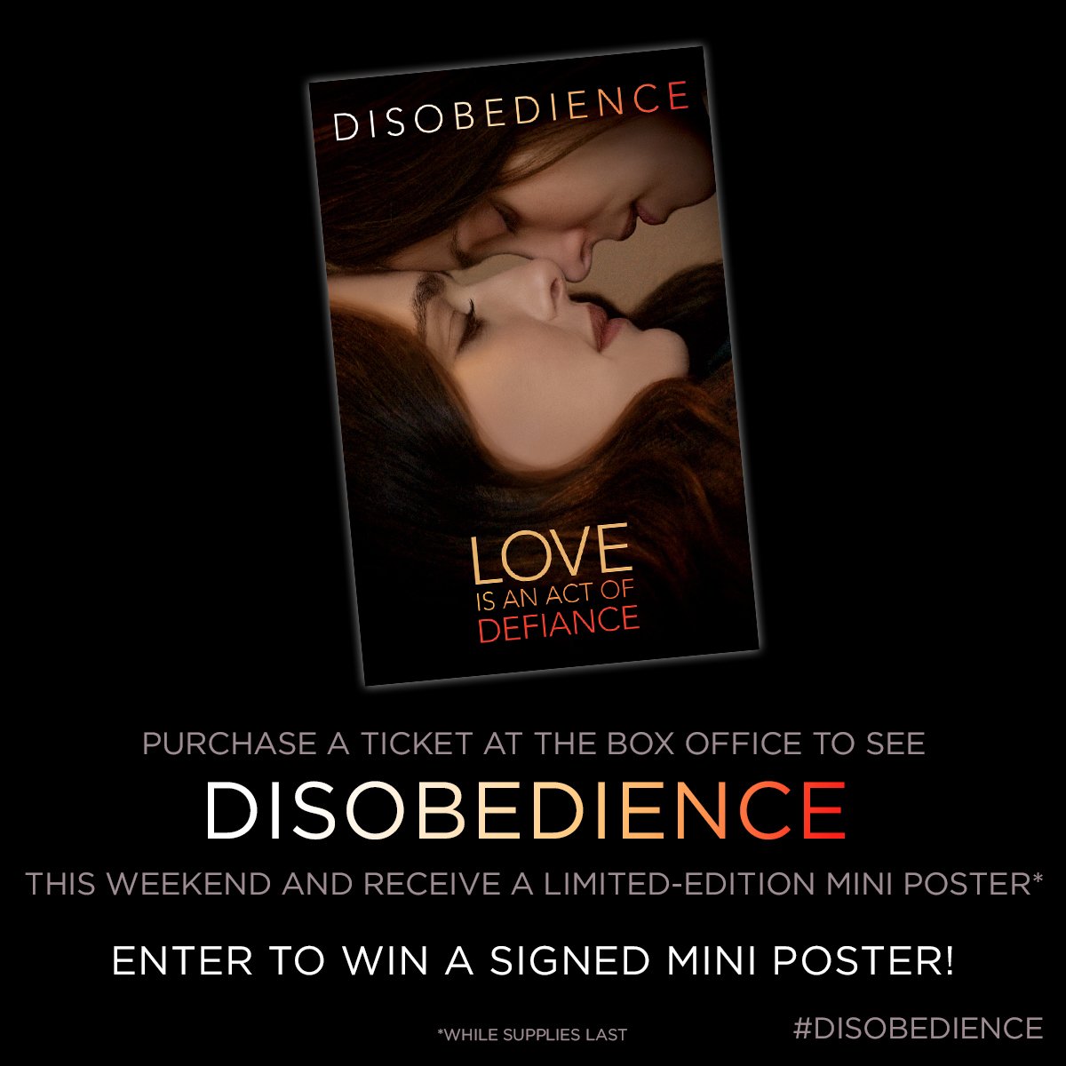 Bow Tie Cinemas On Twitter Don T Miss Out On Seeing Disobedience This Weekend At Bow Tie Like And Comment With Your Favorite Rachel Mcadams Movie For A Chance To Win A Signed