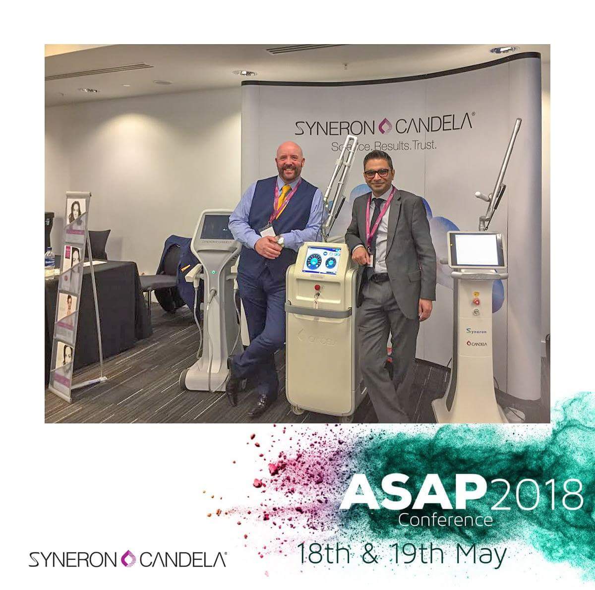 Frank &amp; Pankaj grab a quick shot at the end of a busy 1st day here at the <a href="/AsapSc/">ASAP</a> Association of Scottish Aesthetic Practitioners Conference

Thanks to everyone who stopped by to say 'Hi' on Stand No. 3 and have a look at #Profound, #CO2RE &amp; #PicoWay

See you tomorrow

#ASAP2018