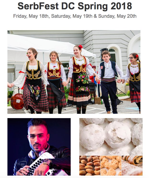 SerbFestDC's tweet photo. Rain or shine our Spring Festival starts today! Festivities will be held inside Saint Luke Serbian Orthodox Church. Details at https://t.co/gfdUYLcgzT #rainydayactivity #potomacmdevents #kidfriendlyevent #foodanddrinks #culturaleventmd #liveentertainment #musicalacts #freeeventdc https://t.co/JanaLaBT2o