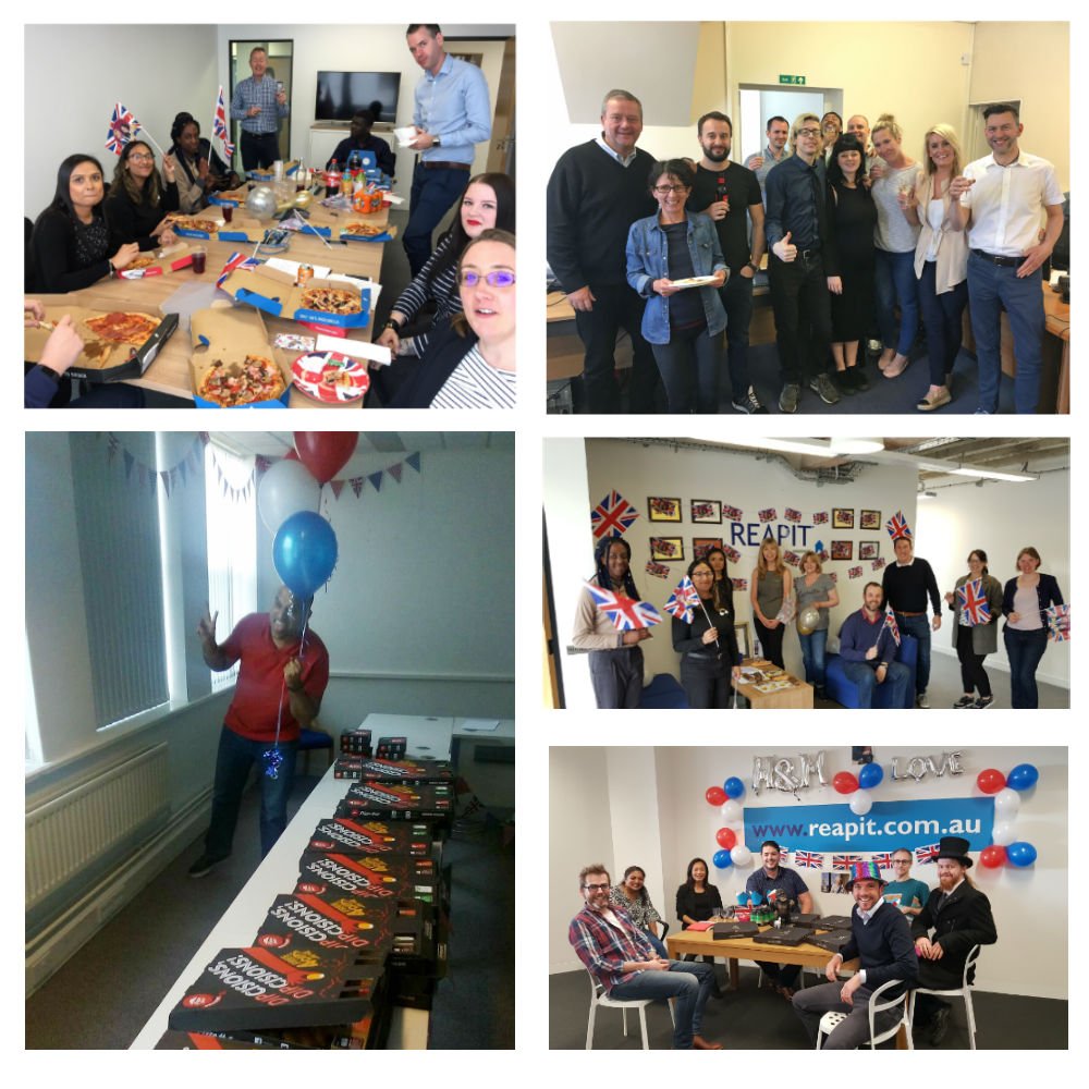 ReapitSoftware's tweet photo. We've been celebrating the union of Reapit and Resource Techniques in all our offices today, from Australia to London, Leeds, Solihull and Edinburgh! Read all about it on our website https://t.co/erifmvH9ue https://t.co/raOXeVfdPR