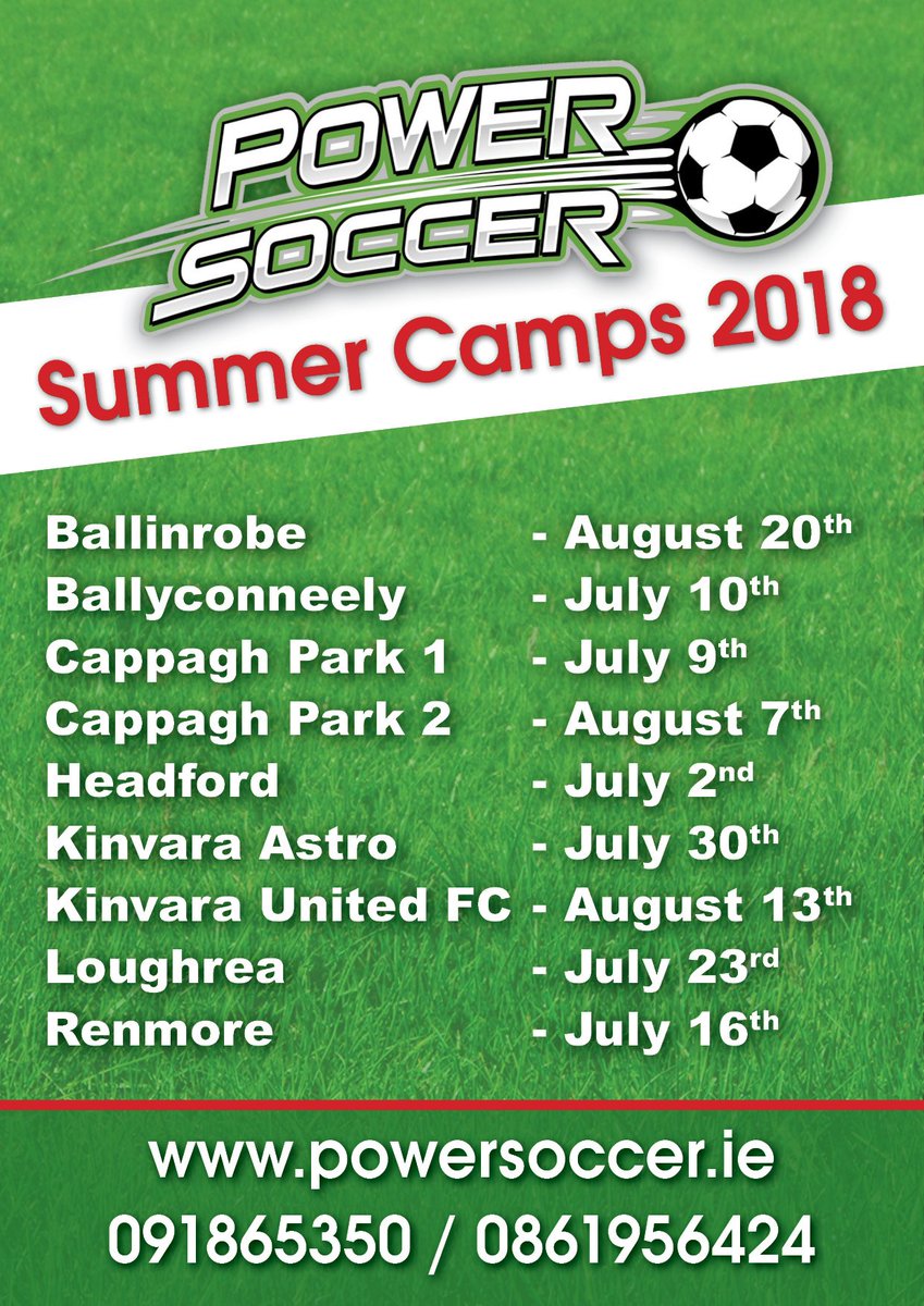 PowerSoccerEire's tweet photo. Enter Now for a chance to Win a €20 Voucher for any of our 2018 Summer Camps!

Guess d total number (goals &amp; corners) in the FA Cup Final between Chelsea + Manchester United (90 minutes) Saturday May 19th 5:15pm. All entries must be in before kick off!
https://t.co/8V3G1WNSrY https://t.co/dXcae5Qiww