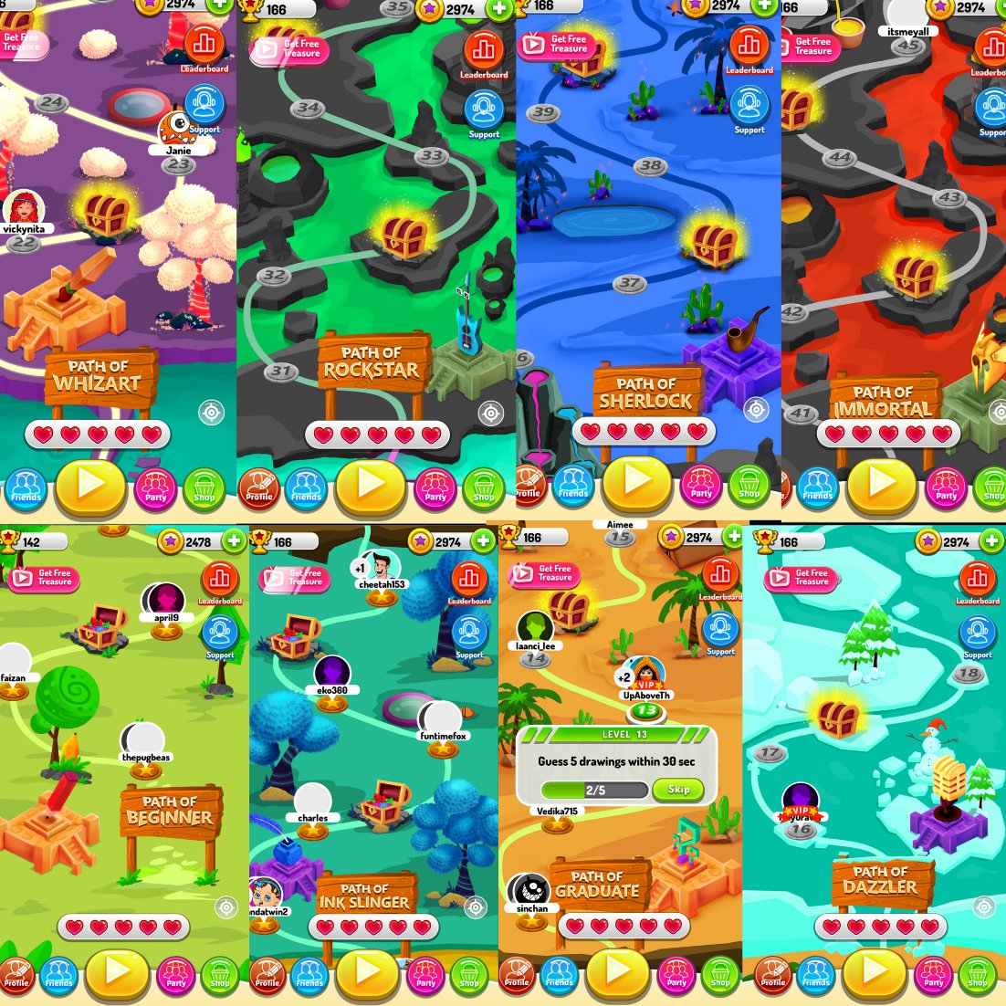 timeplusq's tweet photo. Cross each of the interesting and colourful paths hitting the challenges and levelling up #DrawNGuess2 Multiplayer.

https://t.co/LzKibaULE5 https://t.co/QKMg4LFg0C