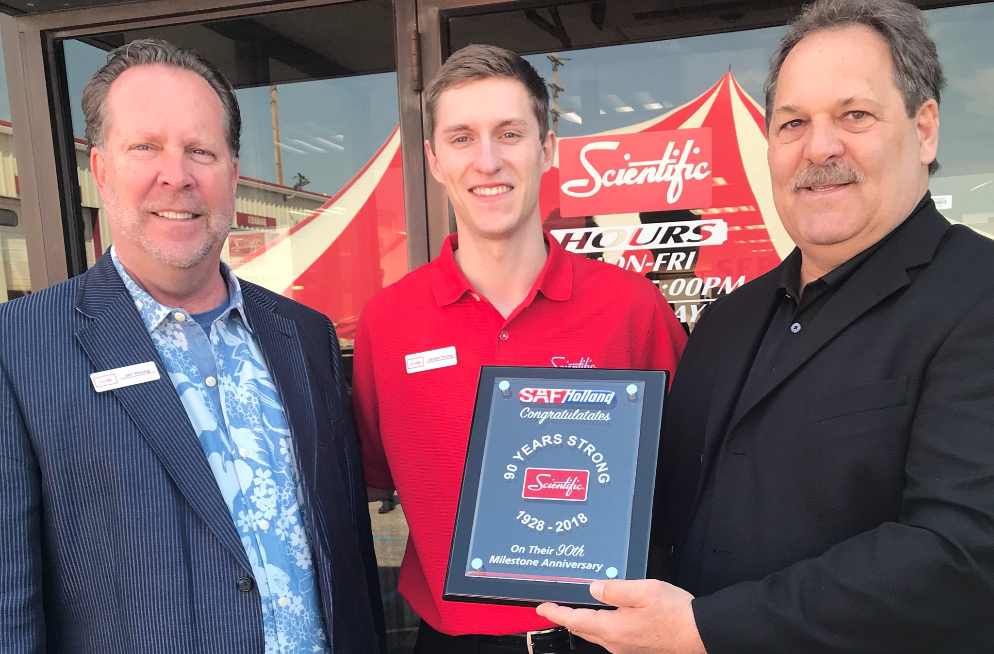 SAFHOLLAND, Inc. on Twitter "Dave Farragh congratulates Scientific Brake & Equipment on 90