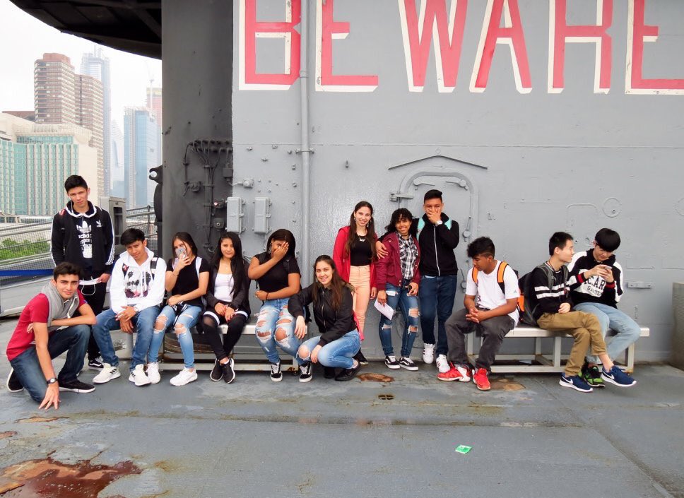 FIHSNYC's tweet image. A group of @FIHSNYC students visited the @IntrepidMuseum, a museum of Sea, Air &amp;amp; Space that is delicated to the exhibition and interpretation of history, science and service related to the aircraft #Inprepid. #fieldtrip #onsitelearning