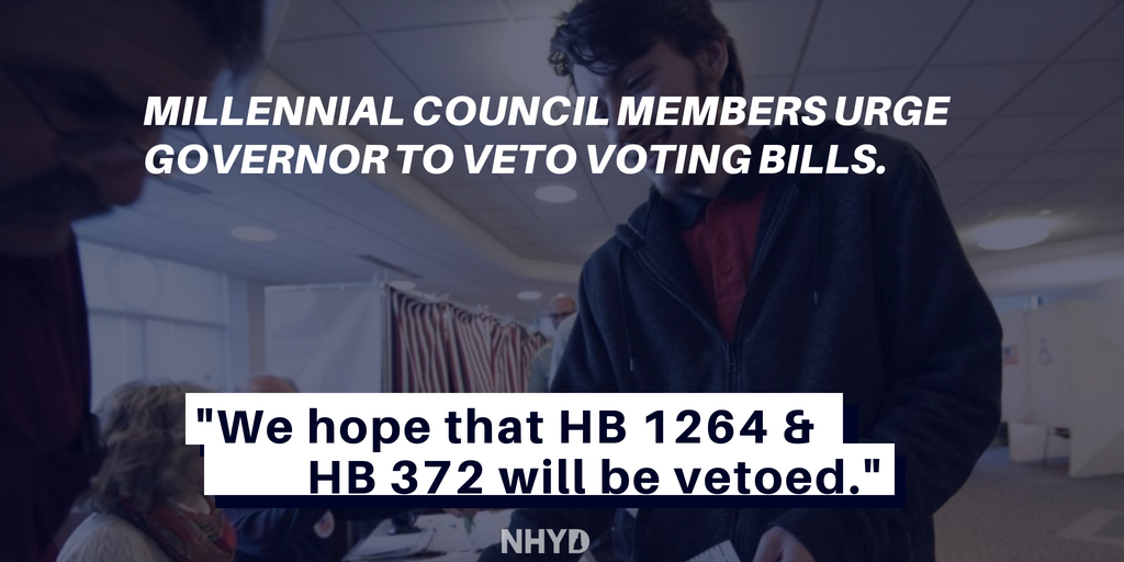 NHYoungDems's tweet photo. MUST READ: Members of @GovChrisSununu's @GovsMillennial ask that he veto #HB1264 & #HB372 when they reach his desk.
He should listen to them and the 1000s of students who have asked him to keep his word & veto them.
READ→https://t.co/CVeJiUfW6n #nhpolitics #youthvote https://t.co/Vz7R1HQEK4