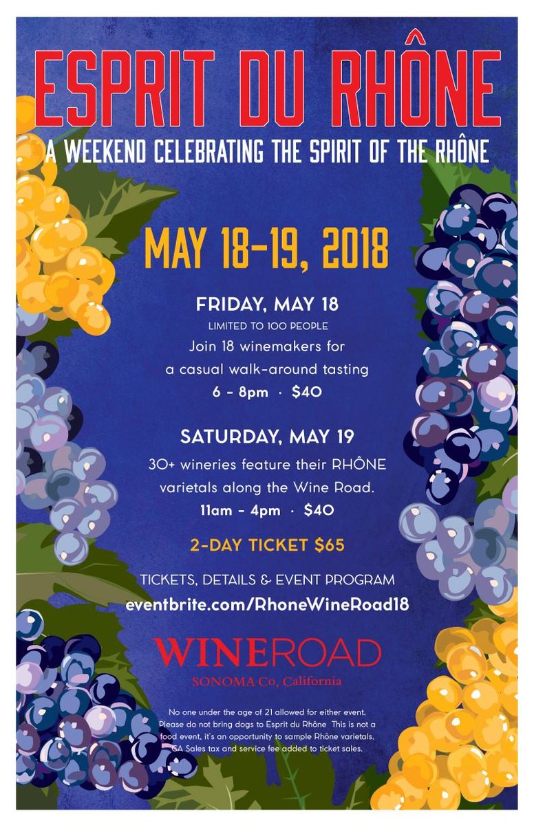 Bonjour! <a href="/Limerick_Lane/">Limerick Lane</a> pouring our favorite Rhône wines Sat 5/19, part of Espirit du Rhône event, get tix at participating Russian River wineries #EspritduRhône <a href="/TheWineRoad/">Wine Road</a>