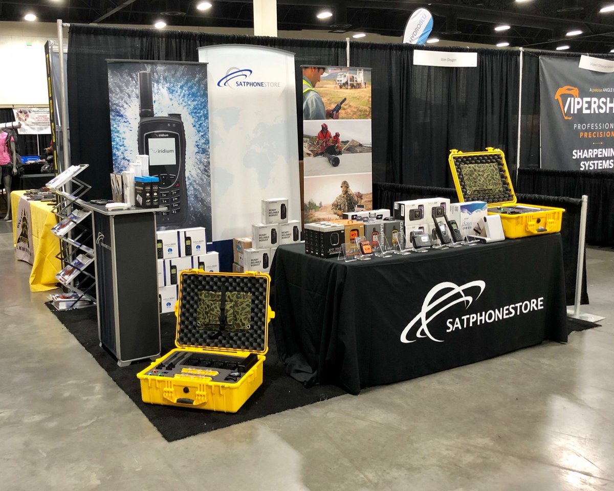 satphonestore's tweet photo. #SatPhoneStore is prepped for @prepperconusa. Doors open in 15 minutes. #prepper #preppercon #survival #satphones #imeshyou #offthegrid https://t.co/PSM8Ma1JgY