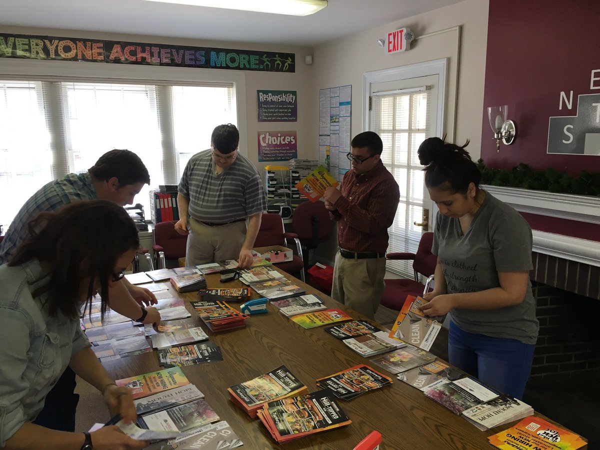 With the collaboration of students at MC-NSP, students in the MC-STW Class and students at Donegal HS they collated 21,000 Sertoma Chicken BBQ coupon packets for this weekend Chicken BBQ!!#paidworkcrew #jobskills <a href="/ManheimCentral/">Manheim Central SD</a>