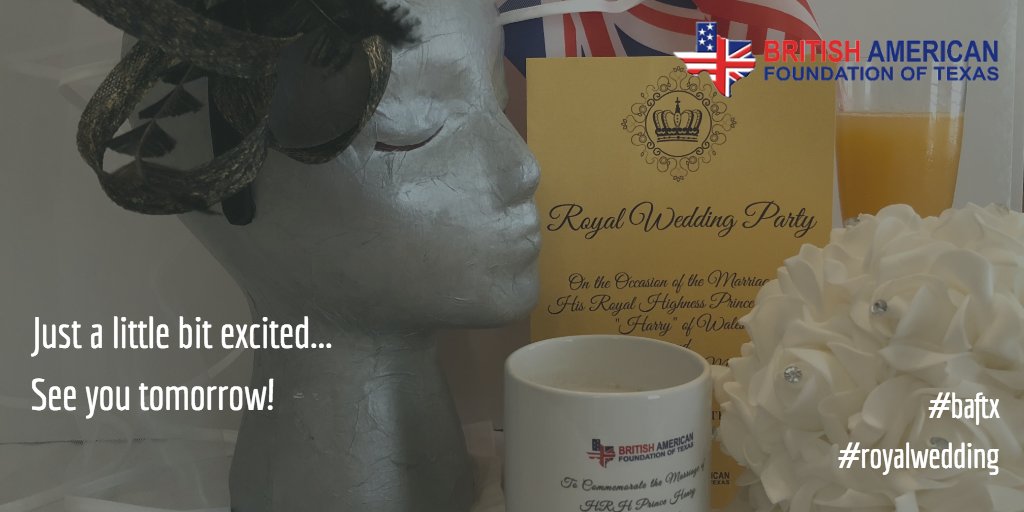 baftx's tweet photo. BAFTX Royal Wedding Party tomorrow! #baftx #RoyalWedding2018 #royaloakscc #HarryandMeghan #royalweddingparty https://t.co/Eyfo3BqFgb