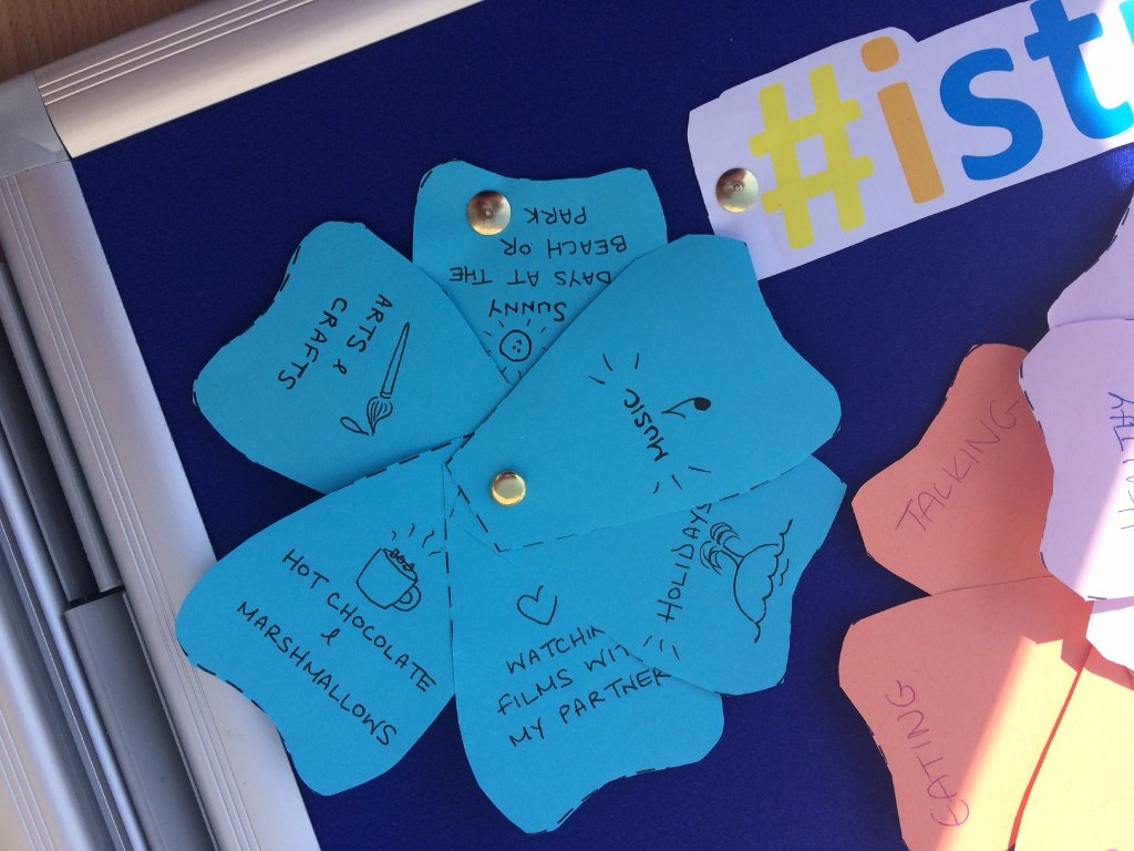 DorsetHealth's tweet photo. Our Bournemouth and Christchurch CAMHS (Child and Adolescent Mental Health Services) team have taken time during Mental Health Awareness Week to share how they deal with stress. Members of the public in Poole also shared how they cope with #istressless flowers. How do you do it? https://t.co/5gUg8XuP0F