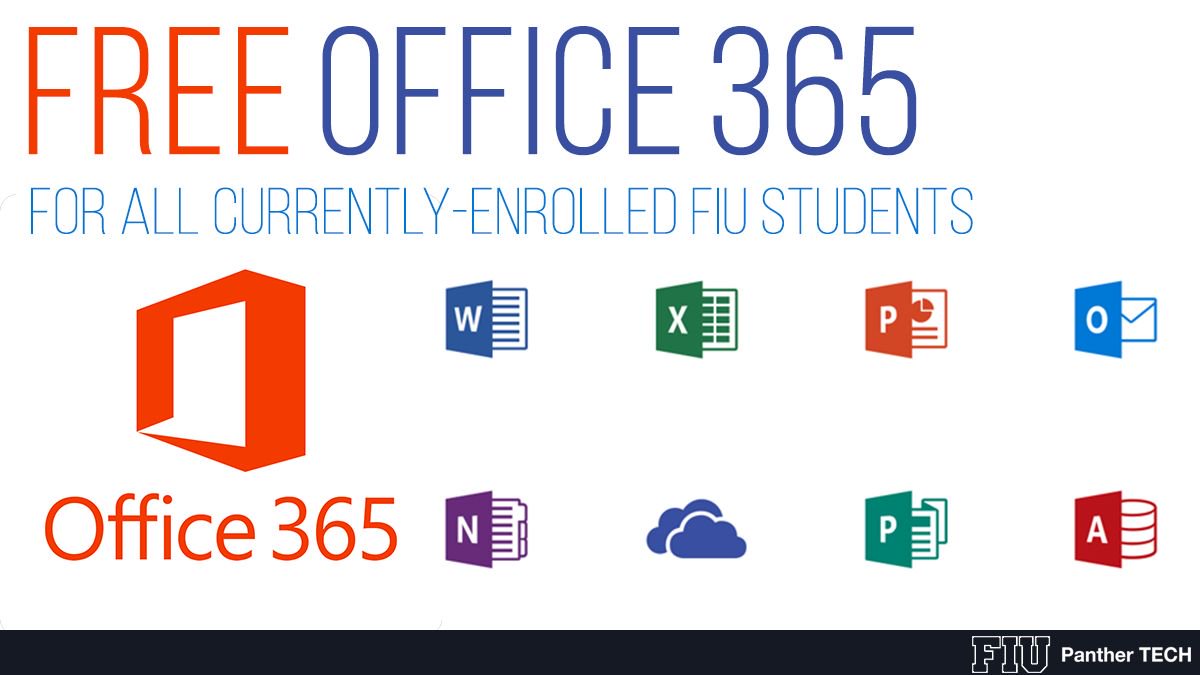 You get Office 365, you get Office 365, EVERYBODY* gets Office 365!

*As long as you're a currently-enrolled student at #FIU #FIU22

Download instructions available at buff.ly/2GvkBFS