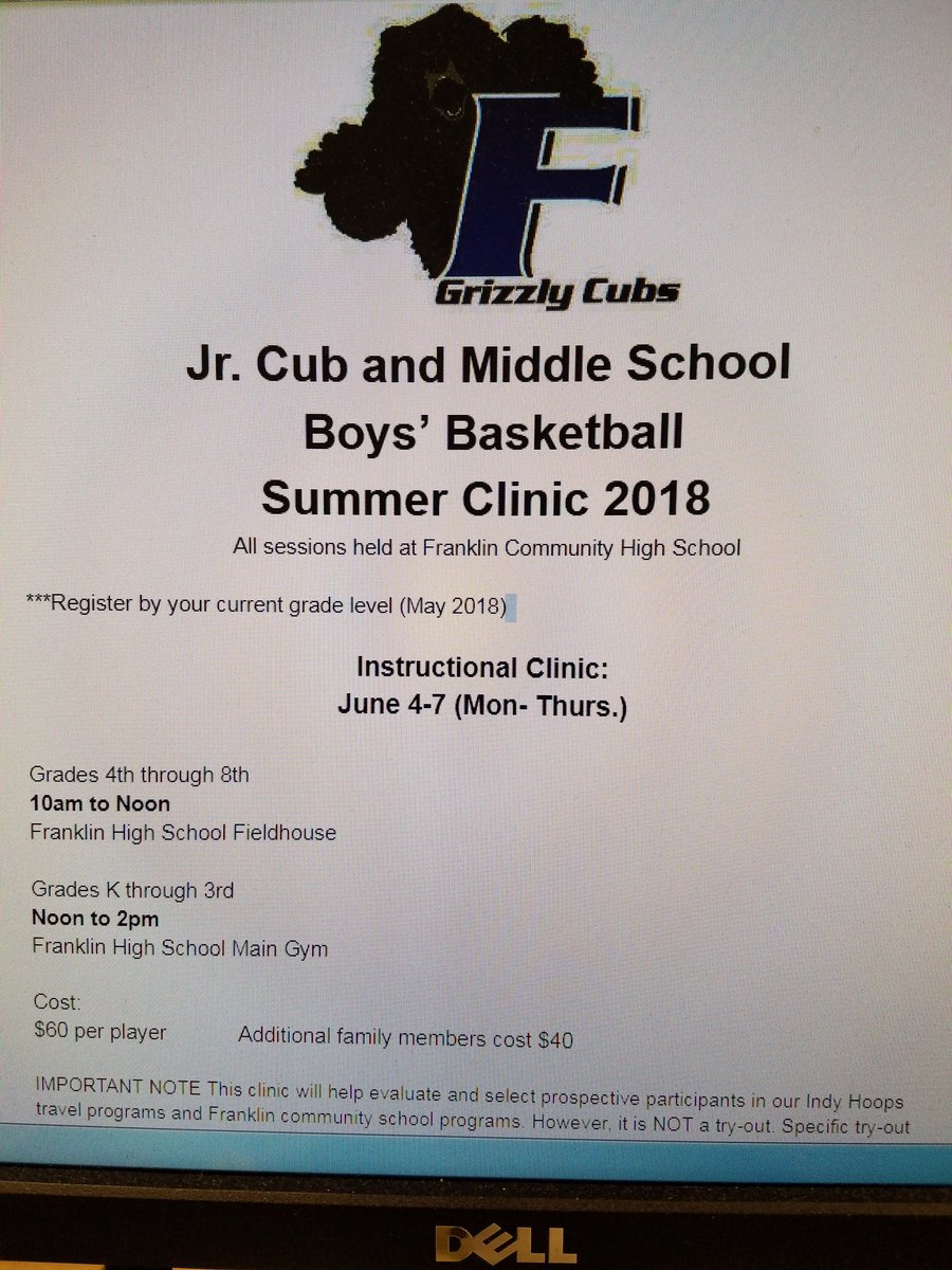 Milestr8's tweet photo. Please share the notice for the Jr. Cubs Summer camp. Any questions, contact me at milesw@franklinschools .org https://t.co/eIy2ZsXkKx