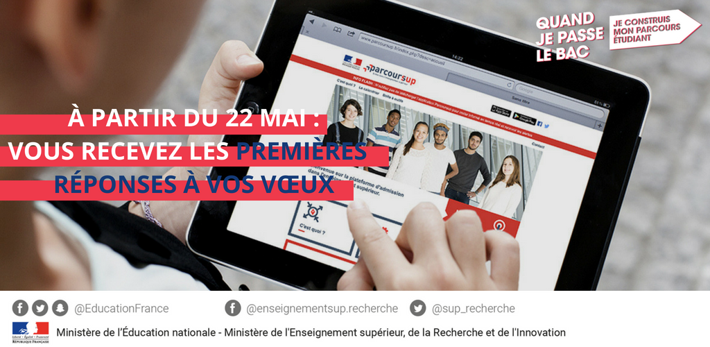 education_gouv's tweet photo. #Parcoursup J-1 avant de recevoir les premières réponses à vos vœux ! Découvrez les différentes réponses que vous pouvez recevoir et comment y répondre ▶️ https://t.co/BFBAZ5plxy https://t.co/Usf8E99N6M