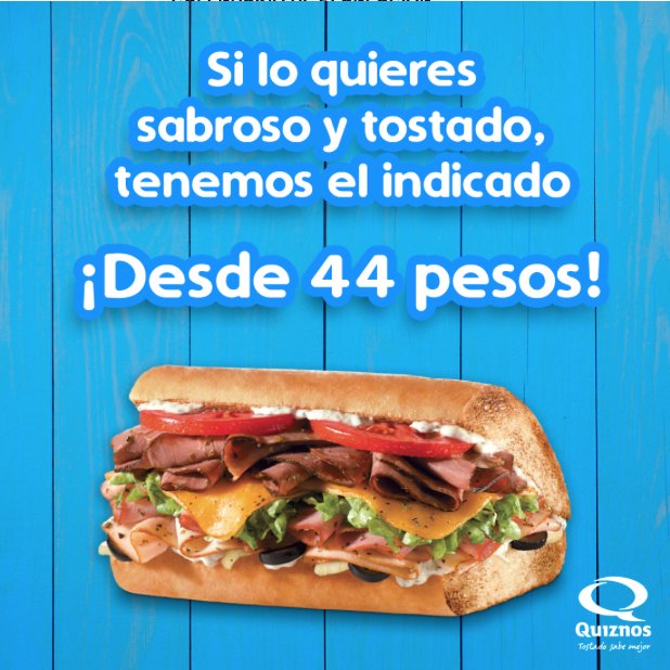 quiznosmx's tweet photo. No importa el día de la semana, tenemos un delicioso y exquisitamente tostado #QSub especialmente para ti. ¡Te esperamos! 😋😎 #TostadoSabeMejor https://t.co/uiREwE4sni