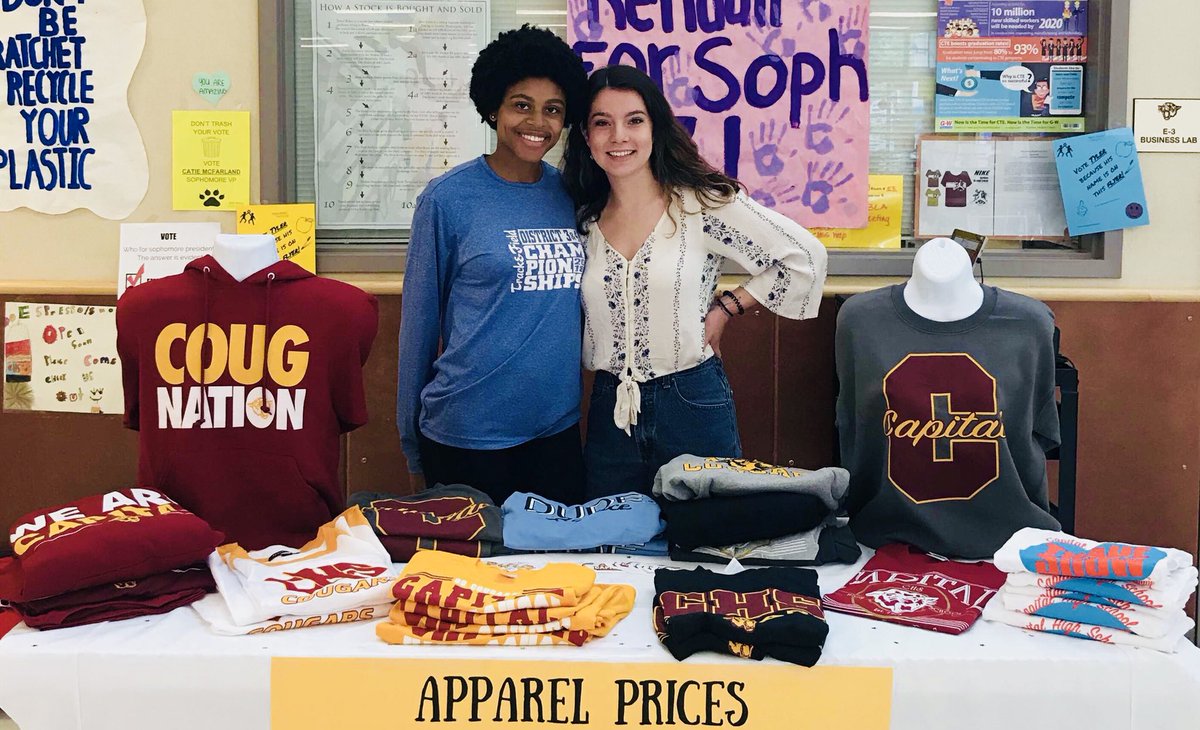 CHSstore's tweet photo. Go see Riley &amp; Regie for all our current spirit wear and new stickers @ the Trade Show!! https://t.co/I5mL398npd