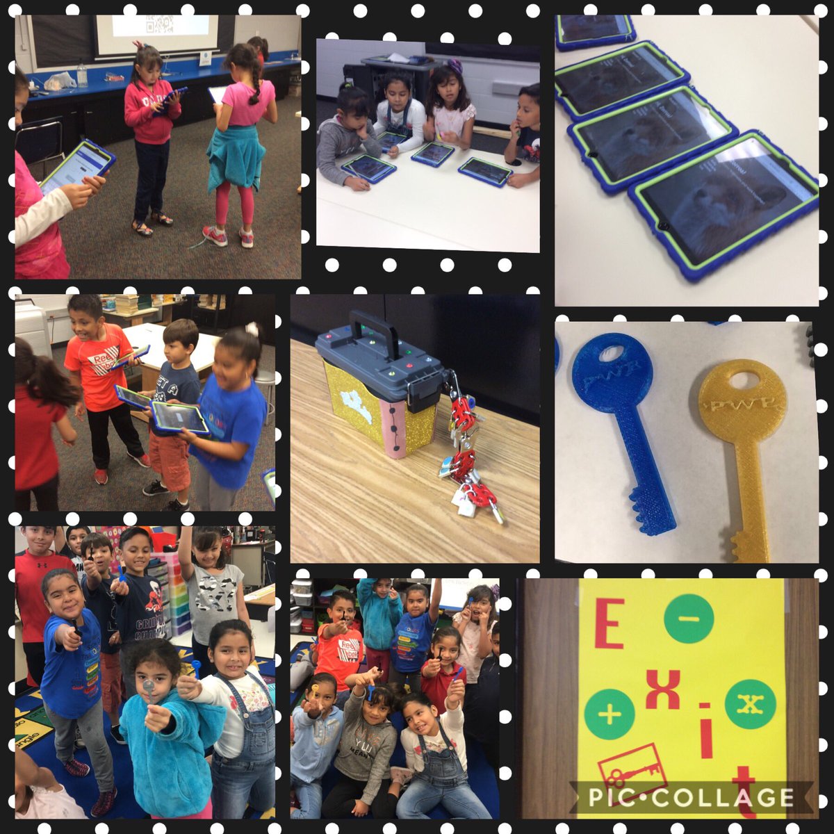 DPISD_PWE's tweet photo. First “Math Escape Room” activity with @mrssaucedopwe 2nd Grade Bilingual Class. They used QR codes and @nearpod to complete fraction activities. @quizlet Live was used to put them in groups. #dptech2018 https://t.co/s71Db6dA2k