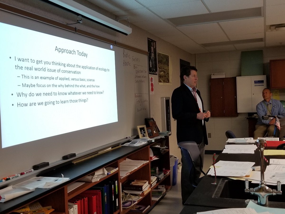 Dr. Kingsbury from IPFW co- teaches Carroll High School biology students in Mr. Booker's class. Professors in Partnership #NACSAchieves #higheredispossible #PiP