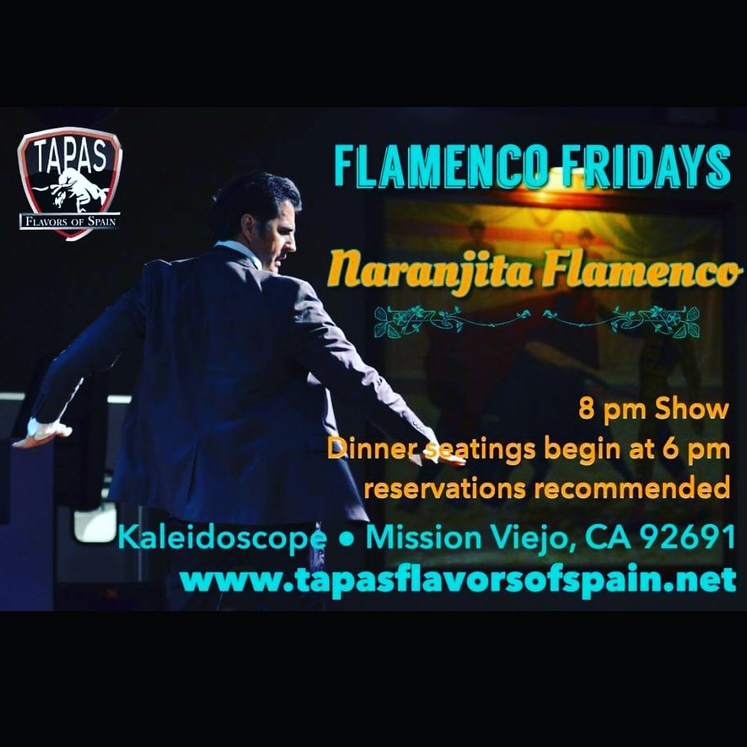 MVTapas's tweet photo. Flamenco Friday’s with us! Naranjita Flamenco is at Tapas Flavors Of Spain at Kaleidoscope Mission Viejo this Friday and every Friday for an energy filled 8 pm show. Then plan stay for Salsa! Seatings begin at 6 pm.
#missionviejo #flamenco #fridayflamenco #bringafriendweek #tapa https://t.co/P904z6QzqV