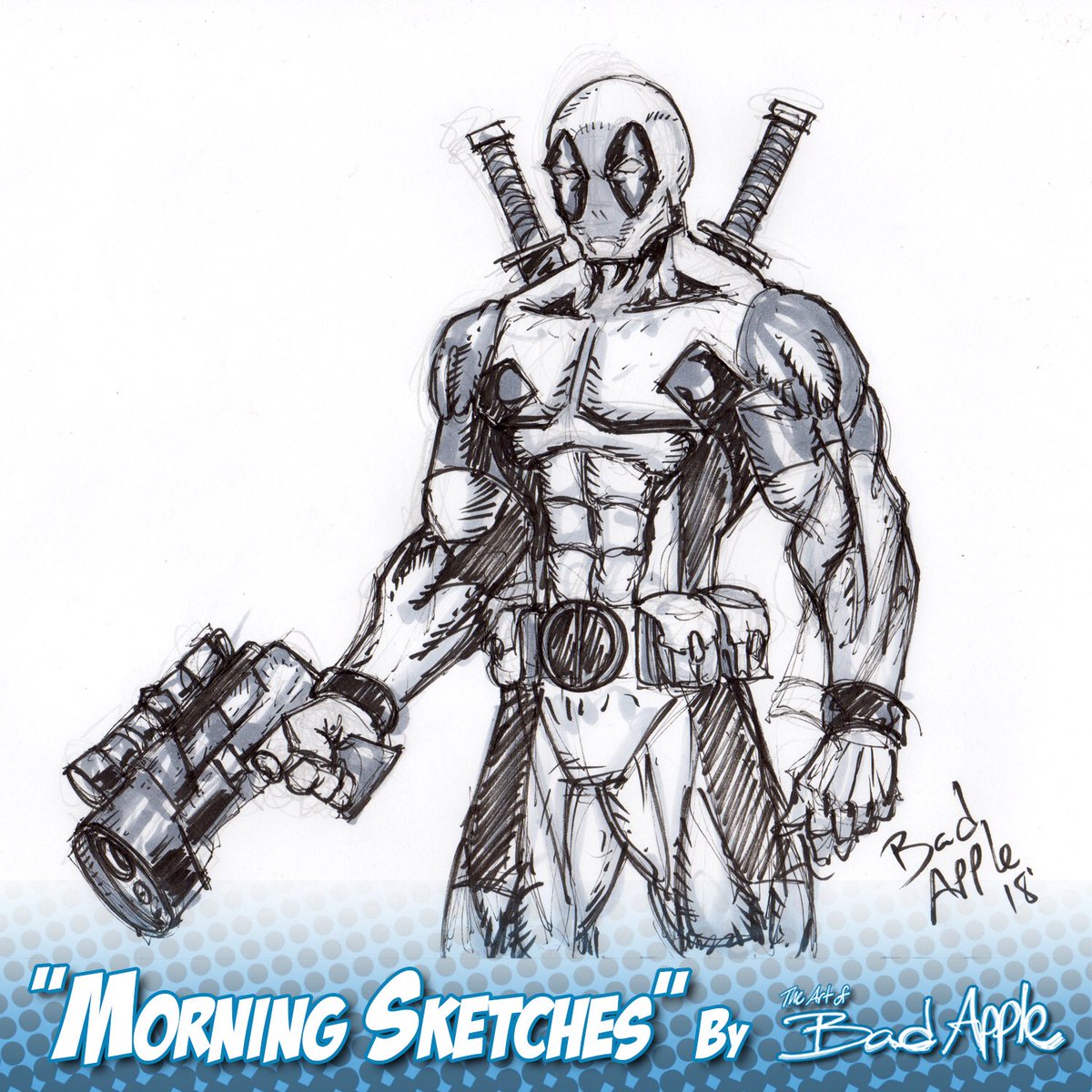 RealBadApple's tweet photo. #MorningSketches to get my blood flowing. I keep these between 10-15 min so they are quick and fun. Enjoy!
#LetsDoThis #QuickSketch #GettingItGoing #Deadpool #Retweet https://t.co/jRXF28uhkK