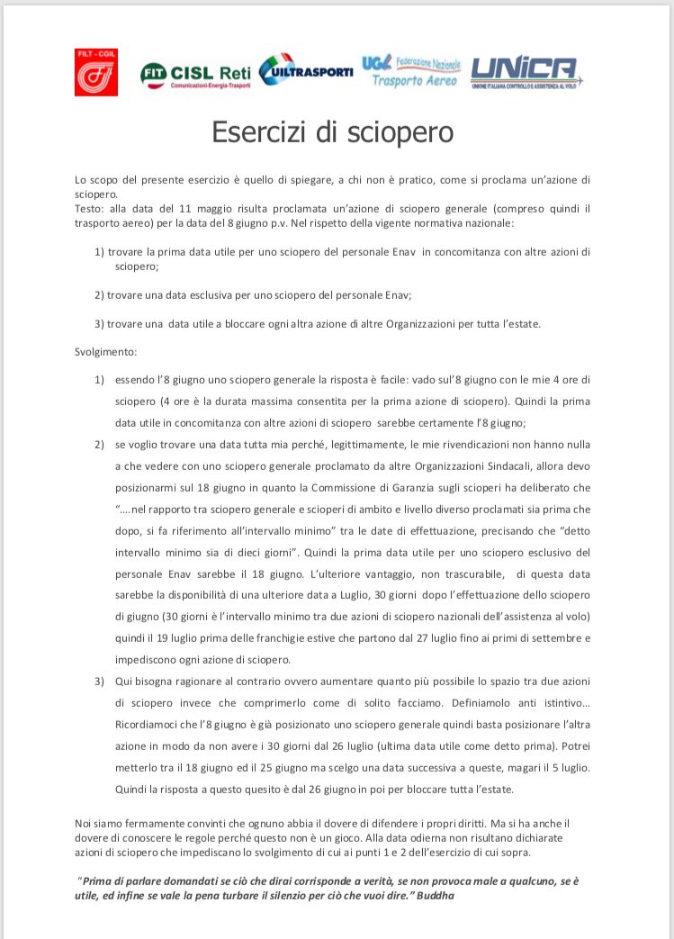 #Esercizidisciopero