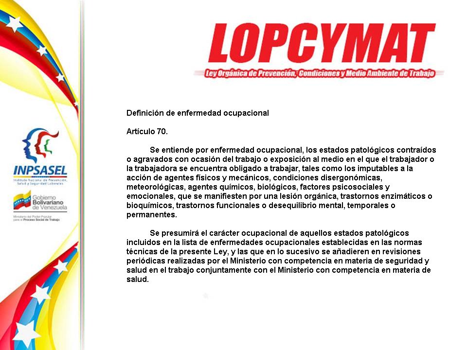#16May ¿Qué se entiende por enfermedad ocupacional? Aquí 👇 te lo decimos #LOPCYMAT #Art70 #TodosAVotarElDomingo <a href="/MPPPSTVe/">Min Proceso Social de Trabajo</a> <a href="/NestorOvallesVE/">Néstor Ovalles</a>